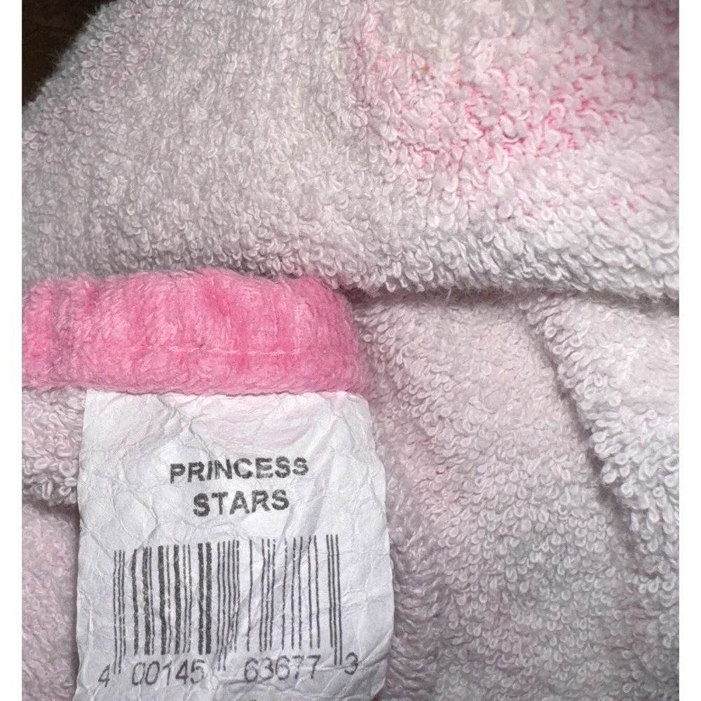 Disneyland Princess Beach Towel Cinderella's Castle Pink Stars Sparkles 30 X 58